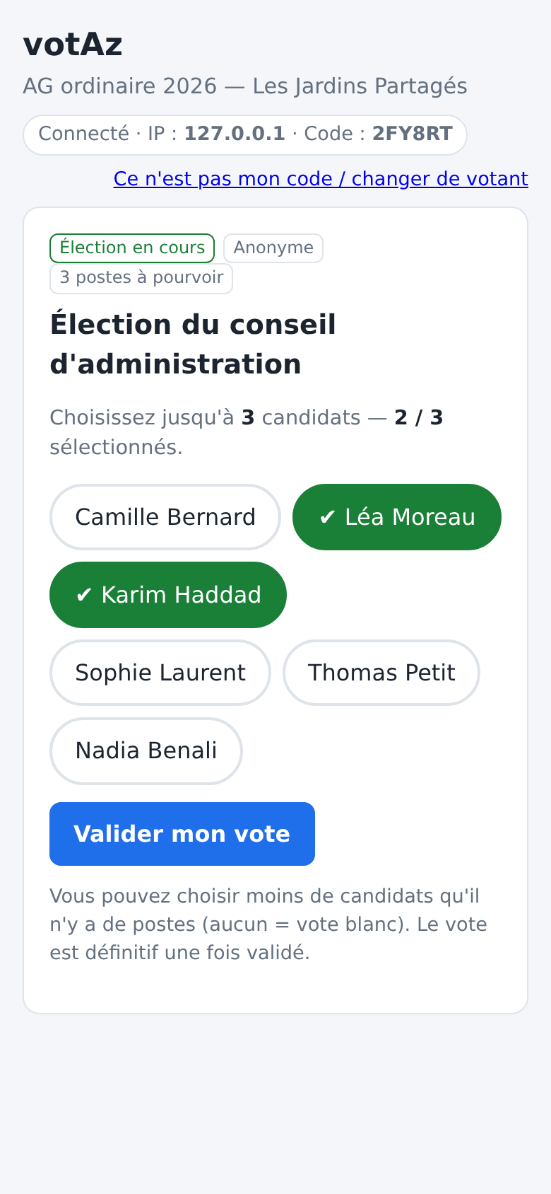 Bulletin d'élection